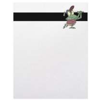 silly golfing golfer frog cartoon letterhead