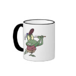 silly golfing golfer frog cartoon mugs