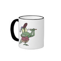 silly golfing golfer frog cartoon mugs