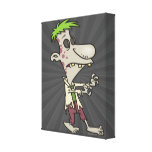 silly goofy zombie cartoon character stretched canvas print