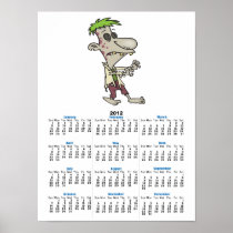 silly goofy zombie cartoon character poster