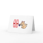 silly hamster oiling wheel card