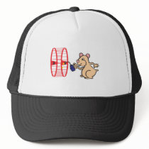 silly hamster oiling wheel hat