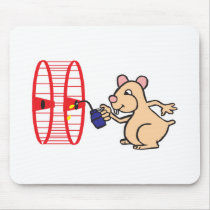 silly hamster oiling wheel mouse mats