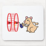 silly hamster oiling wheel mousepads