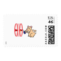 silly hamster oiling wheel stamp