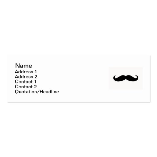 Silly Handlebar card Business Card Templates (front side)