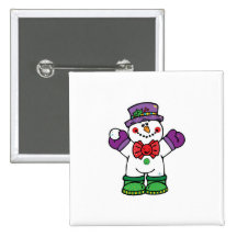 silly happy snowman pins