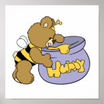 Silly Honey Bee Bear Posters
