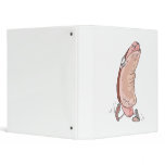 silly hot dog in bun cartoon character binders