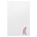 silly hot dog in bun cartoon character stationery paper
