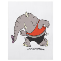 silly jogger jogging elephant cartoon flyers
