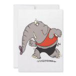 silly jogger jogging elephant cartoon personalized announcement