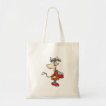 silly lady cow shopping shopper cartoon character tote bag