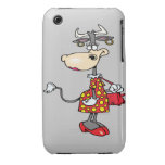 silly lady cow shopping shopper cartoon character iPhone 3 cover