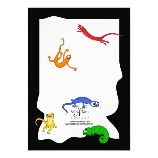 Silly Leaping Lizard Birthday Invitation