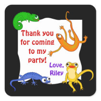 Silly Leaping Lizard Gift Label stickers