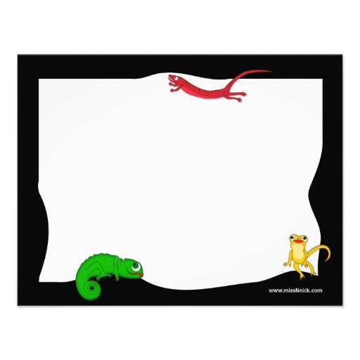 Silly Leaping Lizard Thank You Note Personalized Invites