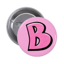 Silly Letter B pink Button buttons