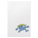 silly little blue pirate monster stationery design