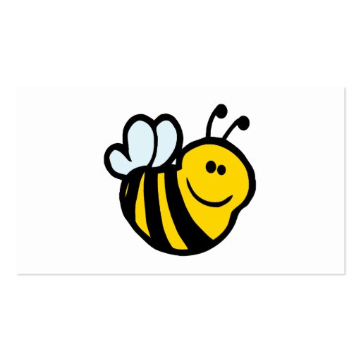 silly little bumble bee smiling cartoon character business cards (back side)