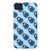 Silly Little Dark Blue Monster iPhone 4 Cases