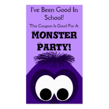 Silly Little Dark Purple Monster Business Cards