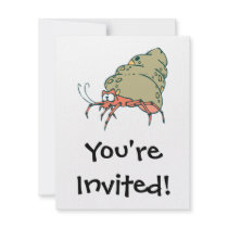 silly little hermit crab custom invites
