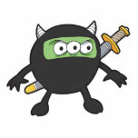 silly little ninja monster photo cutout