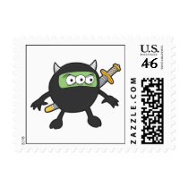 silly little ninja monster stamps