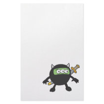 silly little ninja monster stationery paper