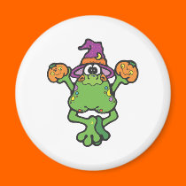 silly little witch frog magnets