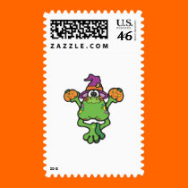 silly little witch frog stamps