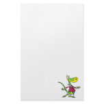 silly lizard wearing a suit cartoon stationery design