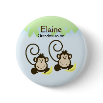 SILLY MONKEYS NAME TAG Personalized Button