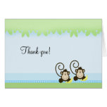 Silly Monkeys Twins Folded Thank you notes Card