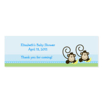 Silly Monkeys Twins Shower / Birthday Favor Tag Business Card