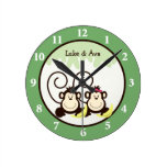 Silly Monkeys Wall Clock - Boy and Girl Monkey