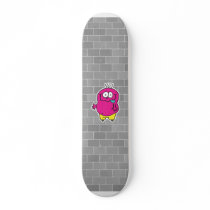 silly monster sticking out tongue skate deck