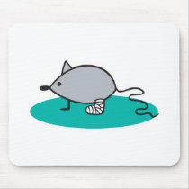 silly mouse with broken leg mouse pad
