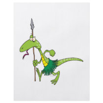 silly native tribe tribal lizard cartoon flyer