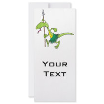 silly native tribe tribal lizard cartoon customized rack card