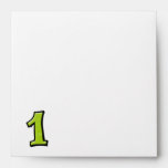 Silly Number 1 green white Invitation Envelope
