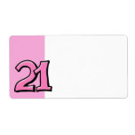 Silly Number 21 pink Address Label