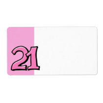 Silly Number 21 pink Address Label labels