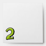Silly Number 2 green white Square Envelope