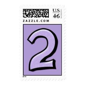 Silly Number 2 lavender Stamp stamp