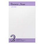Silly Number 2 lavender Stationery