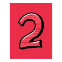Silly Number 2 red Postcard