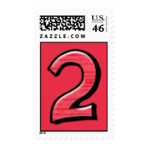 Silly Number 2 red Stamp stamps